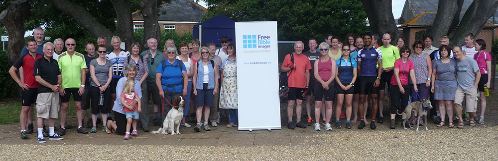Some of the walkers and cyclists raising funds for the Bible in Pictures project – 2017