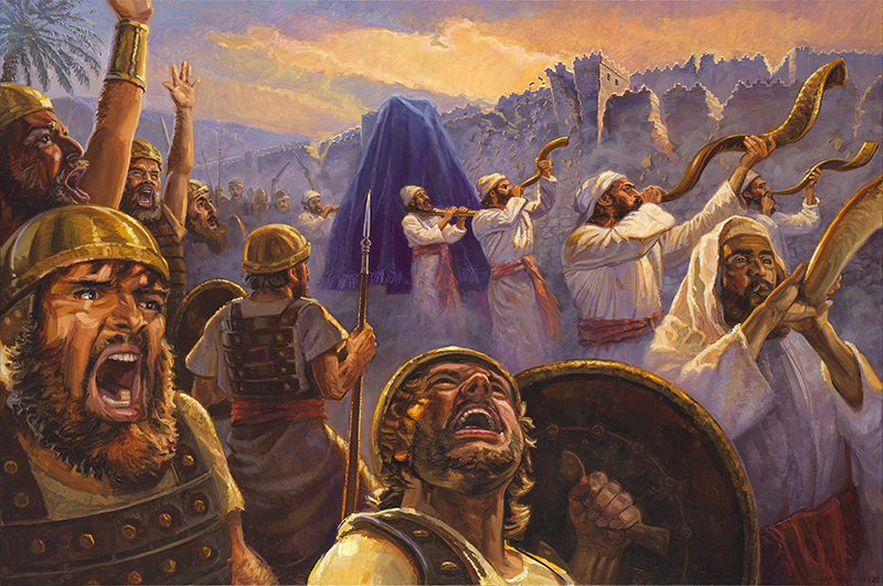 The battle of Jericho painted by Jan van’t Hoff of Gospelimages